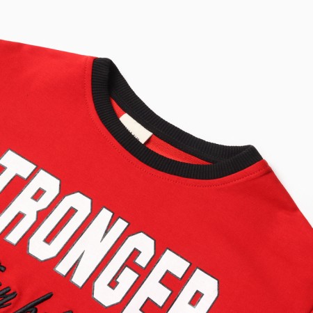 Jumper for the boy Minaku: Exclusive Print, red color, height 110 cm-5