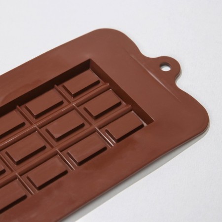 Chocolate chocolate form "Chocolate", silicone, 25 × 11.5 × 0.5 cm, 15 cells, brown color-4