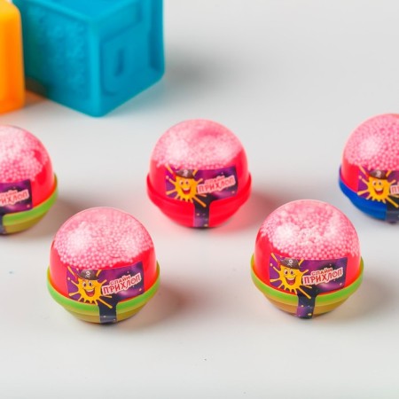 Slime, red, capsule with balls 40 g-2