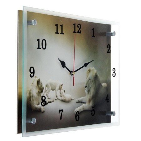 Carty clock is wall-mounted, interior "white lions" silent, 25 x 35 cm-1