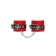 Handcuffs Pecado BDSM, soft with one strap with eyelets, genuine leather, red-black 932433
