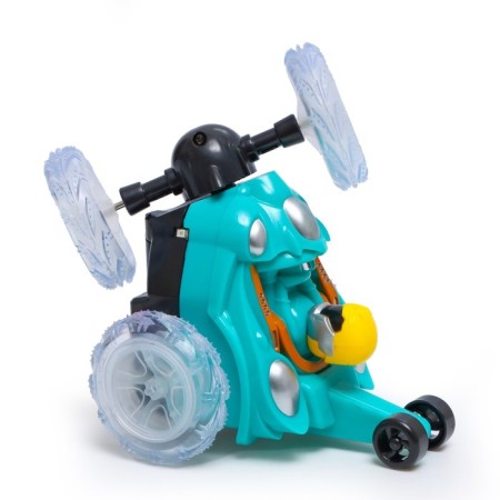 Radio-controlled “Trick” car, works on batteries, lighting effects, blue color, blue-2