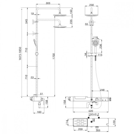 Lemark Tropic LM7007C shower system, tropical shower, mixer, shower set, chrome-1