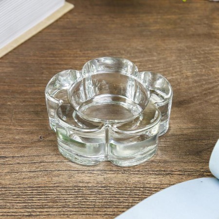 Glass of glass per 1 candle "Flower" transparent 2.5x6.5x6.5 cm-1
