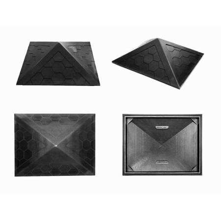 PPK cap to a fence column, 1.5 × 1.5 bricks, 39 × 39 × 4.3 cm, black, “flexible tile”-1