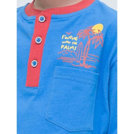 Henley T -shirt for Pelican boy, height 134 cm, blue color-2