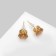 Earrings with rhinestones "Pusets" radiance, circle, d = 0.8, gold color in gold