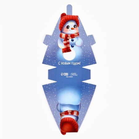 Folding box with the Snowman window, 6 x 12.6 x 3.5 cm, New Year-4