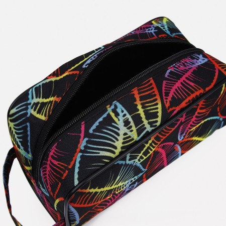 Cosmetic bag with lightning, black color-2