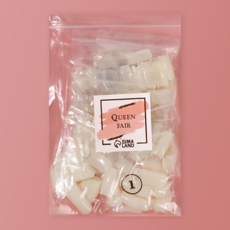 Tips for nail extension, 500 pcs, shape soft square, 10 sizes, ivory color-5