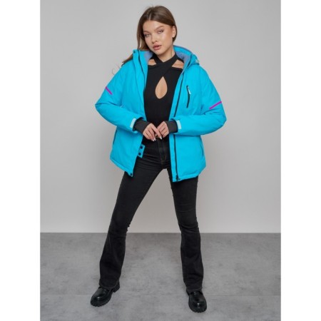 Ski jacket female, size 42, blue color-10