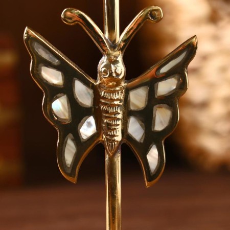 Climber "Color butterfly" Brass, mother of pearl 8.5x8.5x22 cm-4