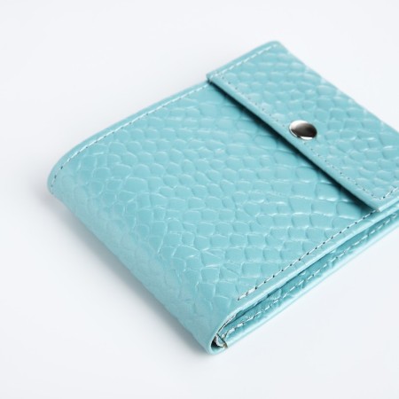 Women's wallet on the button, blue color-2