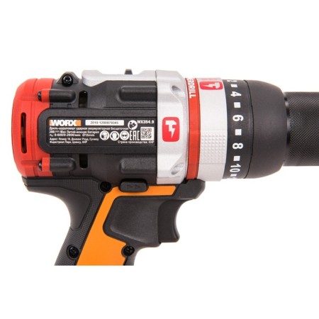 Drill-shuruvret shock battery worx wx354.9, 20 V, 60 nm, without ZU and batter-6