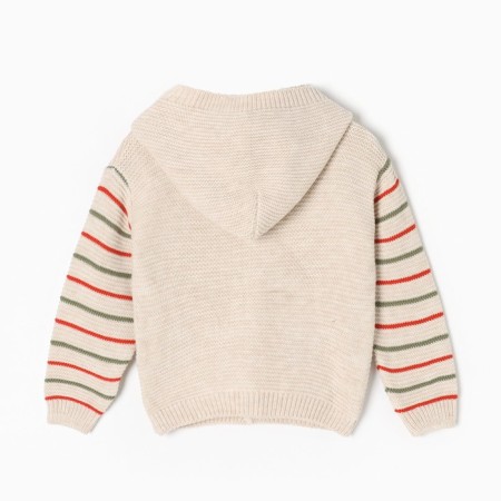 Knitted jumper for a boy, beige color, height 92 cm-3