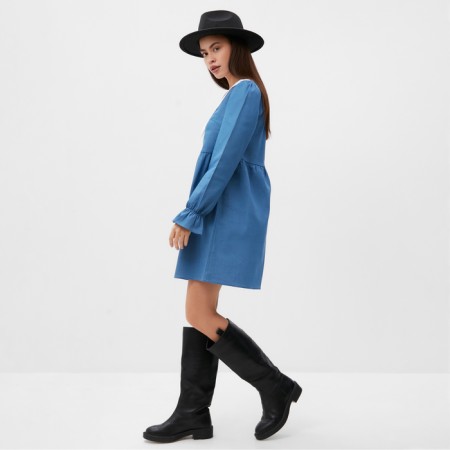 Women's dress with a collar Mist, p.46, blue-3