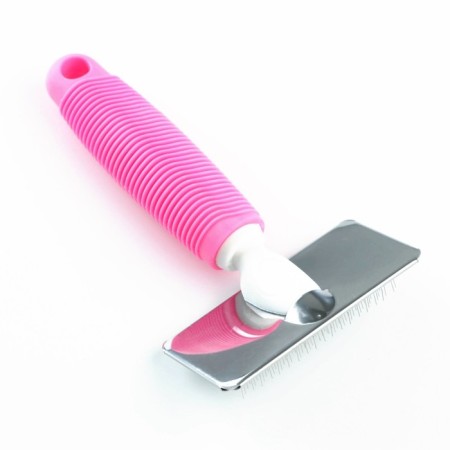 Pudder without drops with a corrugated rubber pen 9 x 15 cm, white-pink-1