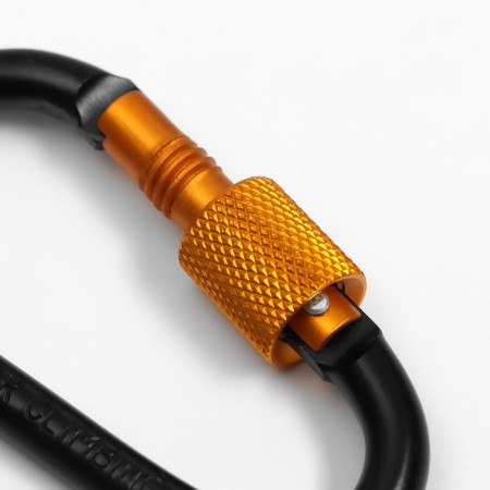 Carabiner with a coupling, set of 5 pcs, carrying capacity - 100 kg, 8 cm-2