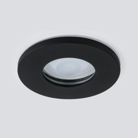 Submissive moisture -proof lamp Elektrostandard, Flickr, 84x84x27 mm, GU10, black matte color-1