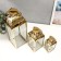 Summary metal, glass Lantern "Curls" gold nr 3 pcs 55x18x18 37x14x14 24x10x10 cm