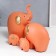 Souvenir ceramics "Four elephants" Orange set 4 pcs 7.5x9.5 17x21 27x22.5 cm