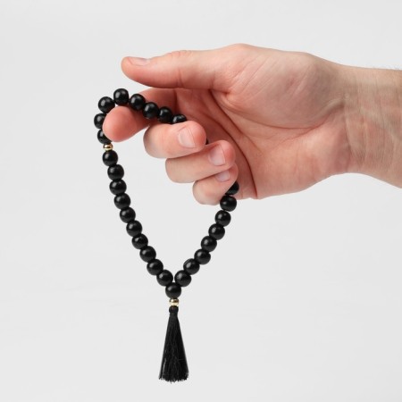 Parsing wooden "Orthodox" 31 beads with a black brush, black color-2