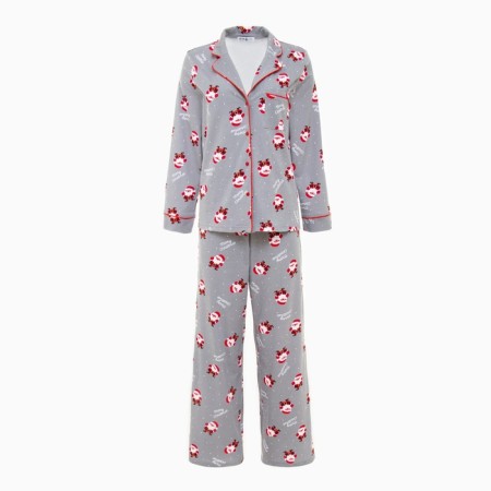 Новый год. Пижама женская (рубашка и брюки) KAFTAN "Дед мороз" размер 52-54-8