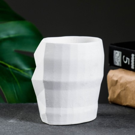 Kashpo - organizer "Geometric head" white, 0.15 l / 9x9x7.5cm-3