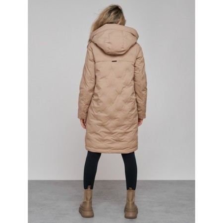 Coat insulated winter female, size 50, beige color-3