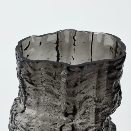 Mounter Black Flowers Vase of Black Glass 25 × 15.5 × 15.5 cm-2