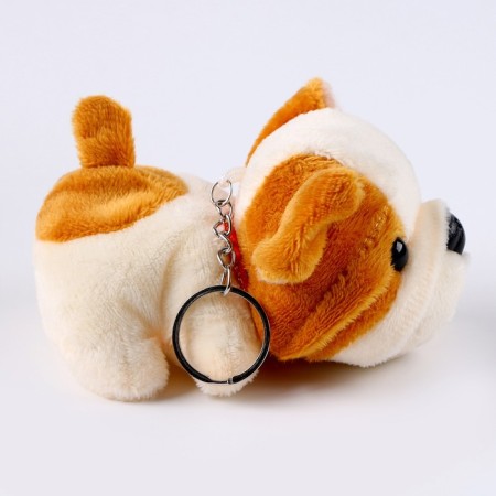 Soft toy "puppy", on a key fob, color mix-6