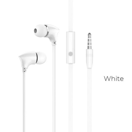 Headphones Borofone BM26 Rhythm, vacuum, microphone, jack 3.5 mm, cable 1.2 m, white-4