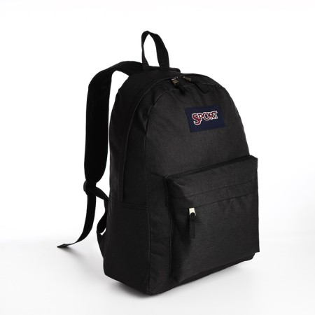 School backpack of textiles with lightning, external pocket, black color-2