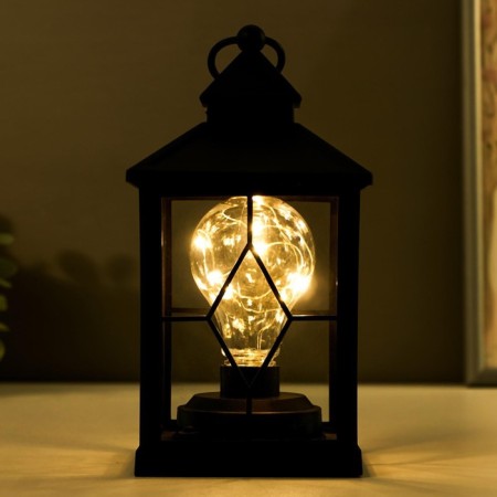 Nightlight "Lanter 1" LED from batteries 3HAAA Black 10.5x10.5x20 cm Risalux-2