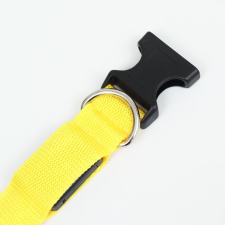 Collar with backlight double strip size S, Osh 35-43 x 2.5 cm, 3 glow modes yellow-9