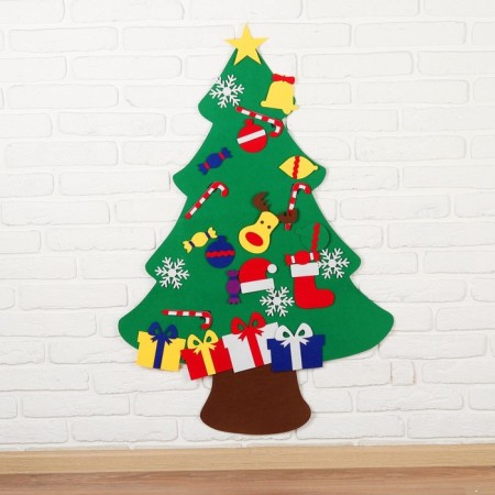 The game of felt "Christmas tree", Velcro decorations, size 95 × 70 cm-1