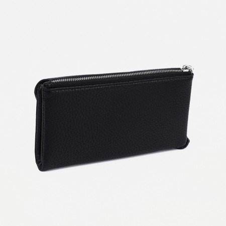 Male purse on the button, external pocket, with a pen, black color-1