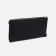 Male purse on the button, external pocket, with a pen, black color