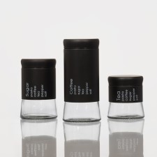 A set of glass cans for bulk products 