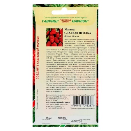 Raspberry seeds "Sweet Berry", 10 pcs-2