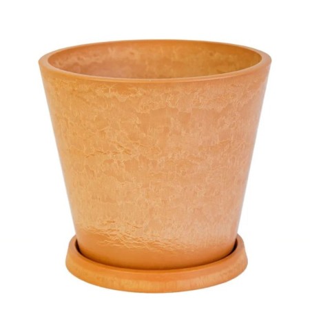 Pot for flowers and plants with a pallet, 3l new terracotta 18x18x20cm-1