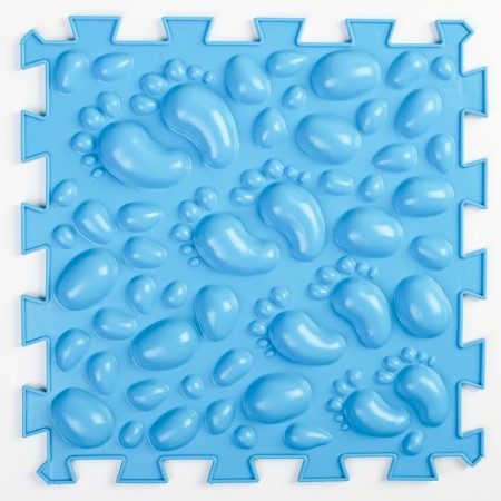 Modular massage rug ortho puzzle "Pebbles", 1 module, blue color