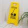 The sign "Attention! Cleaning is going on, 61 × 30 cm, plastic, yellow color