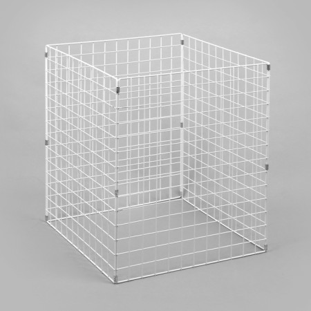 The basket-drill is folding, on wheels, 1 shelf, 60 × 60 × 80 cm, white color-6