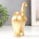 Souvenir Polystone "Golden Elephant" 5.5x10x13.3 cm