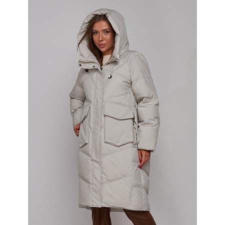 Coat insulated winter feminine, size 42, color light gray-5