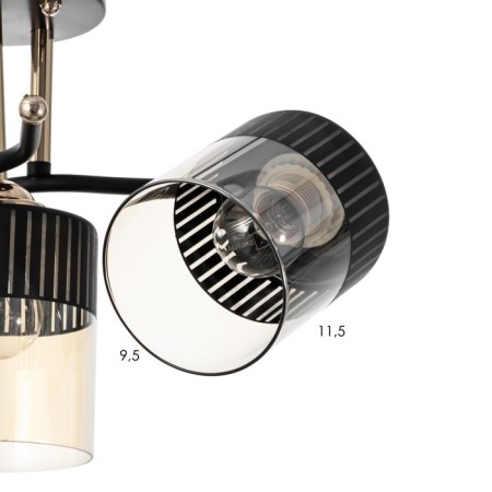 Galion chandelier 3he27 40W black and gold 55x26 cm-5