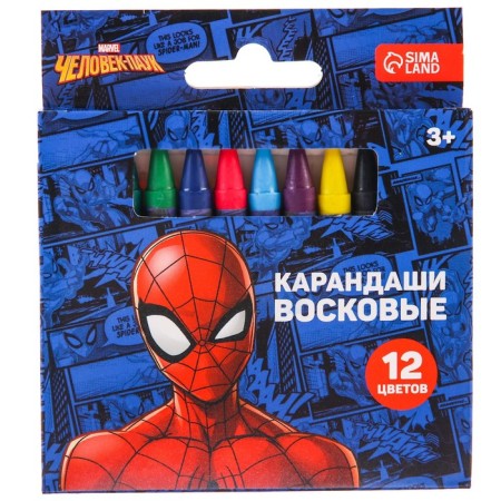Wax pencils, set of 12 colors, spider-man-2