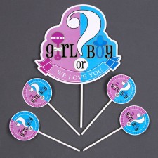 A set for decorating the Gender Pati cake, in a set of 5 pcs.