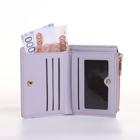 Women's wallet on the button, lilac color-4